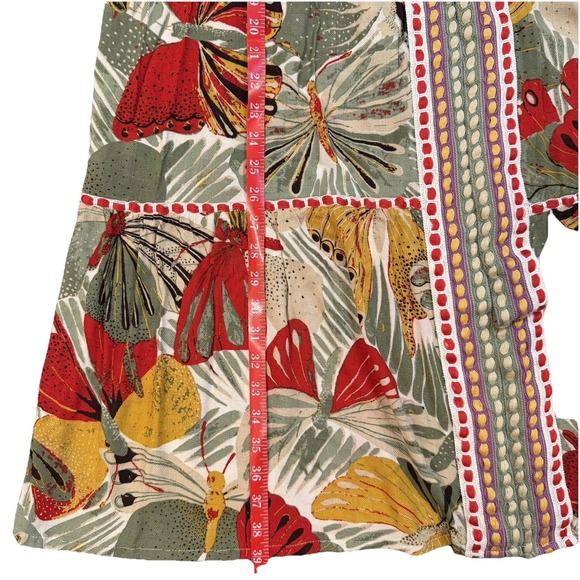 Womens L Duster Cardigan Tiered Open Butterfly Print 3/4 Sleeve Boho Indie Cato - Picture 10 of 10